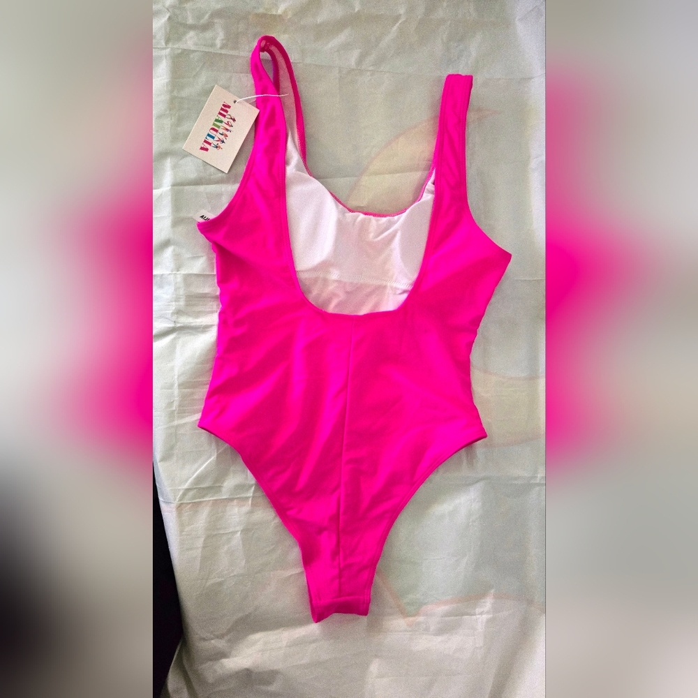 Miaiulia Women's Sz S Pink Swimsuit  Style Inspired High One Piece NWT